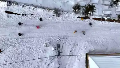 Dinek Dağı'nda Kar Keyfi: Kırıkkaleliler Beyaz Örtünün Tadını Çıkardı