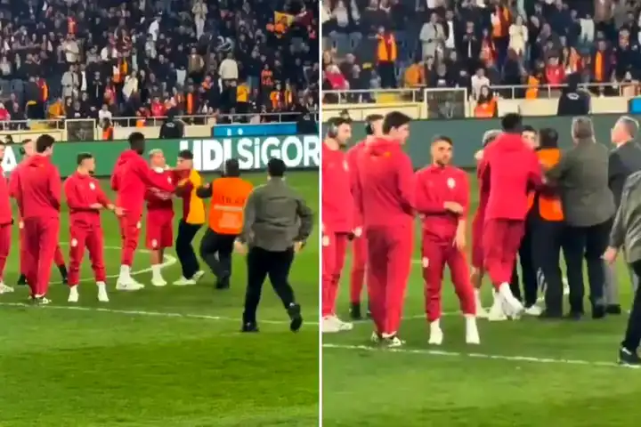 Galatasaraylı Taraftar Sahaya Girdi! Torreira ile Fotoğraf Çektirdi
